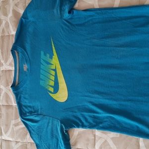 Nike Blue t-shirt with yellow and blue logo